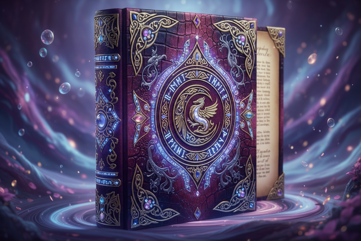 Fantasy book with magical details